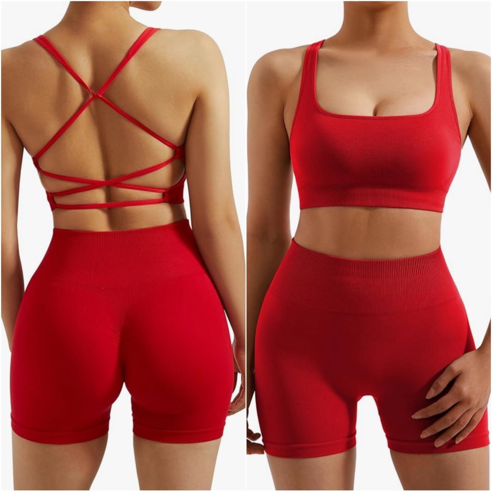 NWT • Seamless Sports Bra and Shorts Set